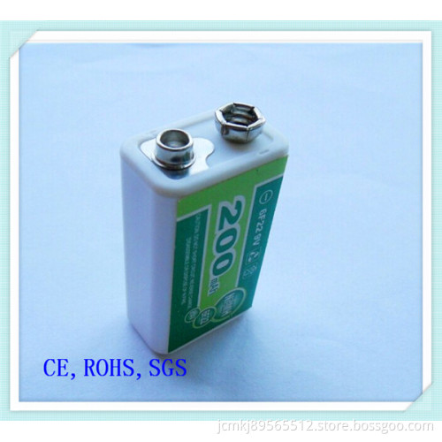 Ni-MH Rechargeable 9V-200mAh Battery for Microphone, Alarm System, Electric Toys, Battery, Rechargeable Battery